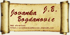Jovanka Bogdanović vizit kartica